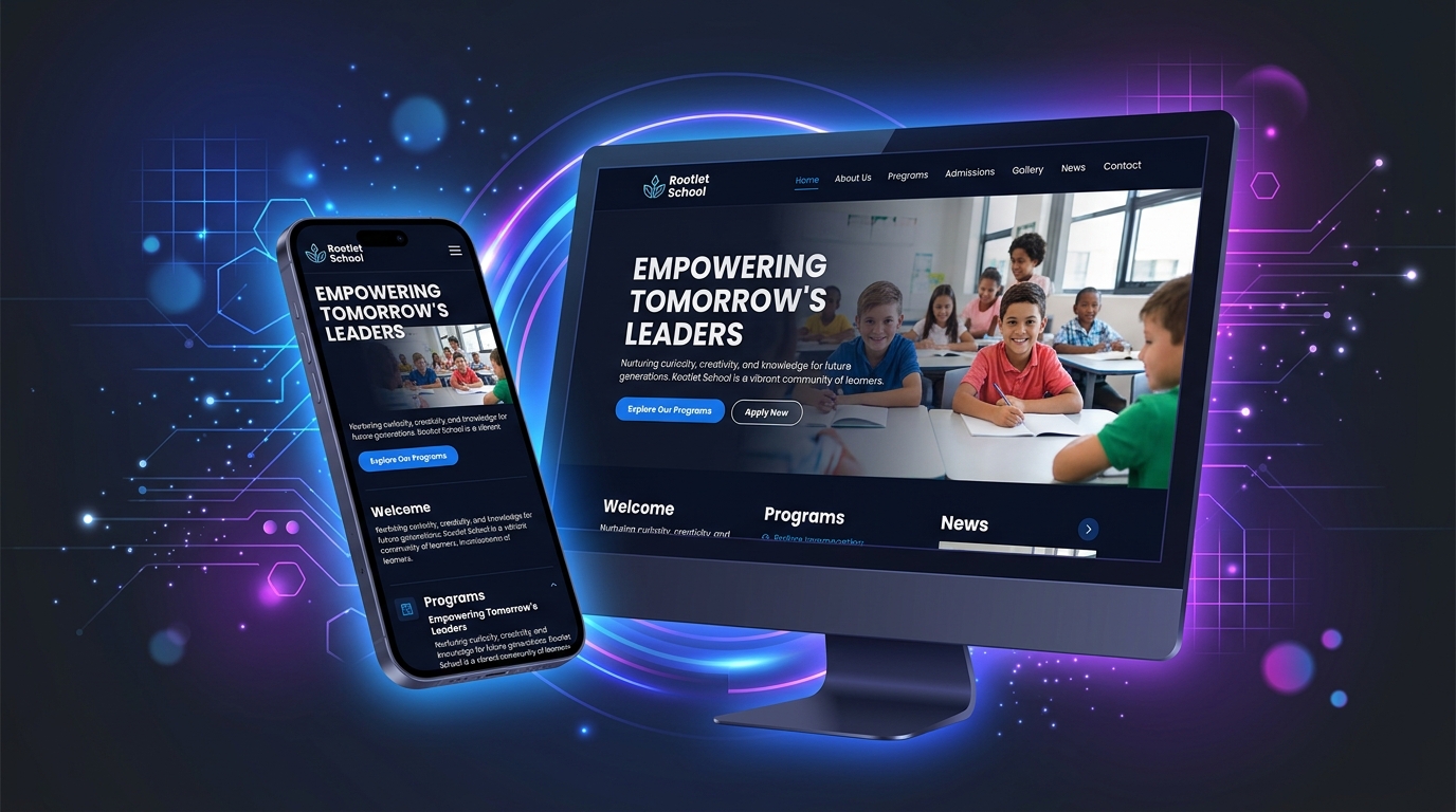 Rootlet School Website Mockup